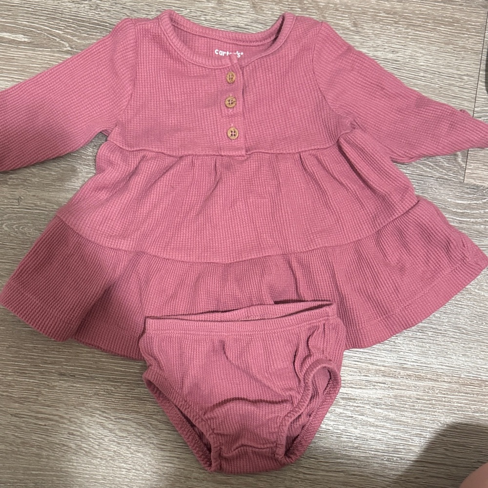 Carter's Dusty Rose Dress and Bloomers Set